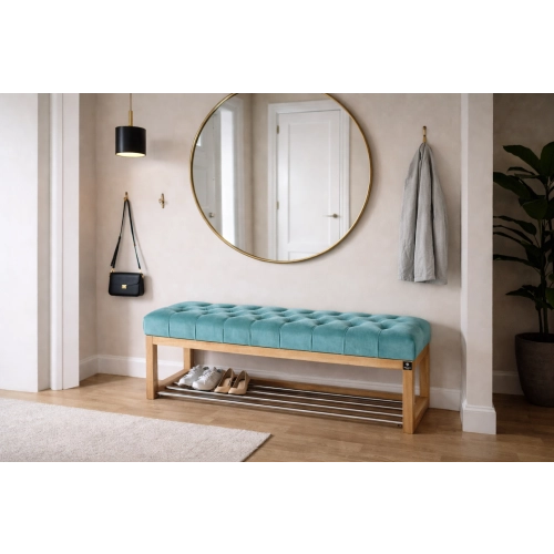 Ławeczka Pufa Pikowana Mięta Guzik Tapicerowany LPP-4 Rozmiary od 50 cm do 200 cm